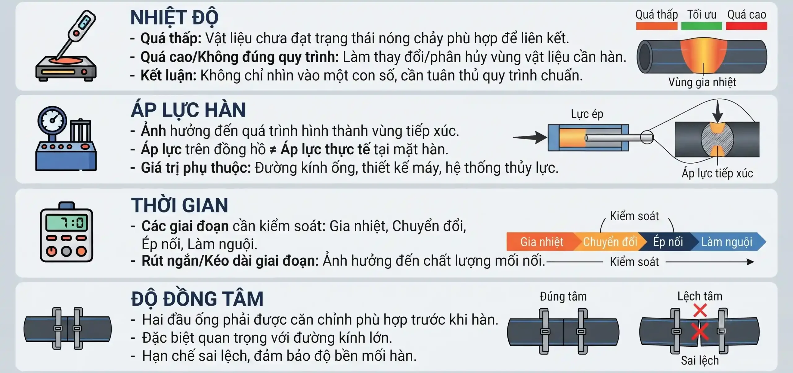 Những yếu tố quyết định chất lượng mối hàn HDPE